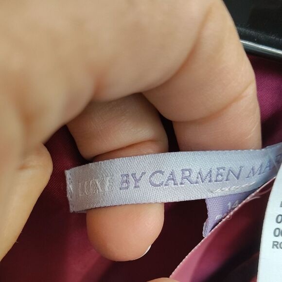 Carmen Marc Valvo Purple Fit and Flare Mini Dress - Picture 2 of 3